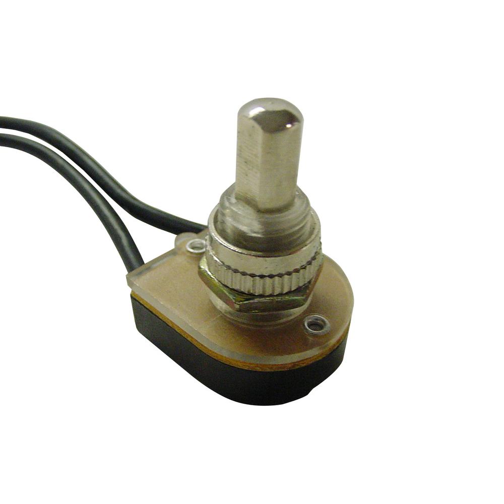 Gardner Bender 6 Amp 125Volt AC Wired SPST Brass Push On Off Switch