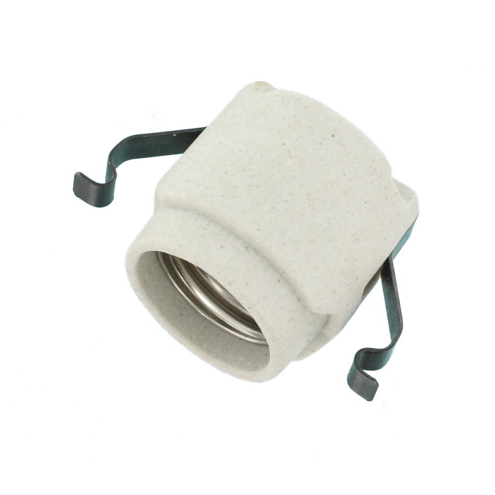 LEVITON White Incandescent Lamp Holder (1 Piece) Porcelain Medium Base