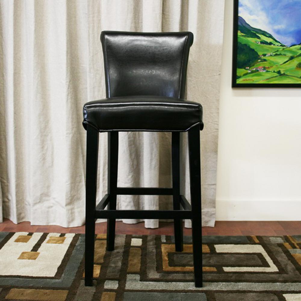 Baxton Studio Bianca Brown Faux Leather Upholstered 2-Piece Bar Stool Set
