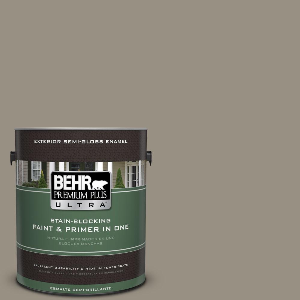 BEHR Premium Plus Ultra 1gal. N3205 Gray Squirrel SemiGloss Enamel Exterior Paint585401