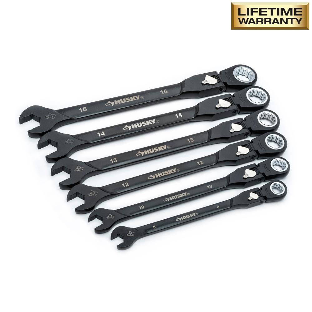 100-Position Flex-Head Ratcheting Wrench Set Metric (6-Piece)