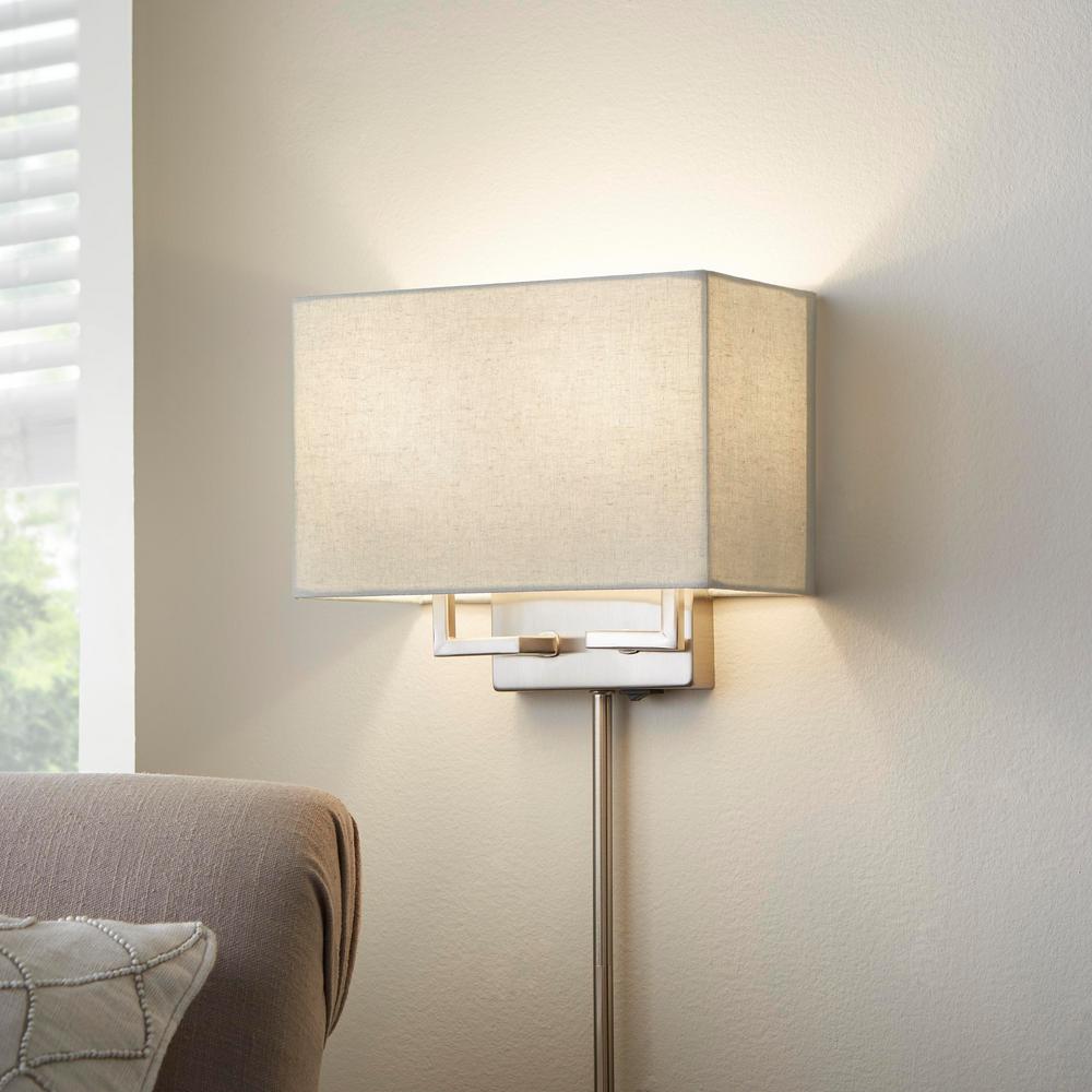 Home Decorators Collection 2 Light Brushed Nickel Dual Mount Wall 2 Light Brushed Nickel Dual Mount Wall