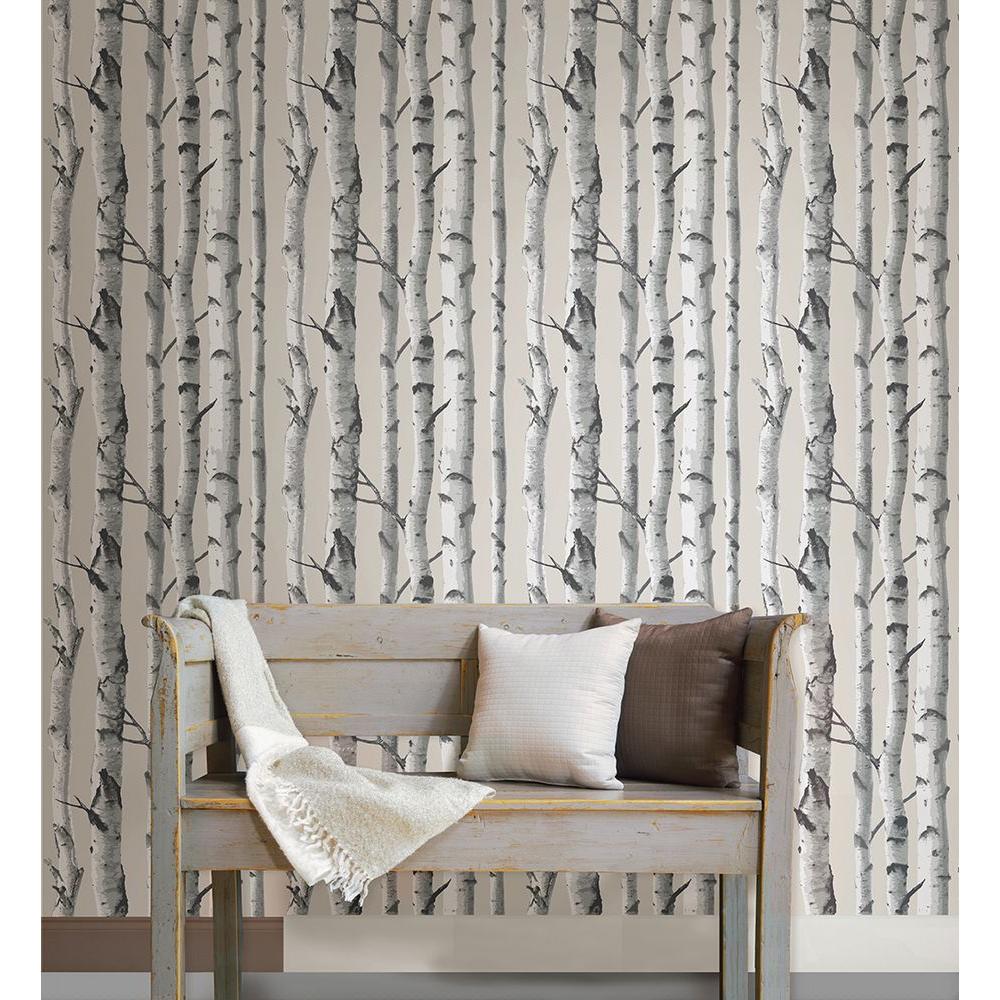 Nuwallpaper Multi Color Birch Tree Wallpaper Nu1650 The
