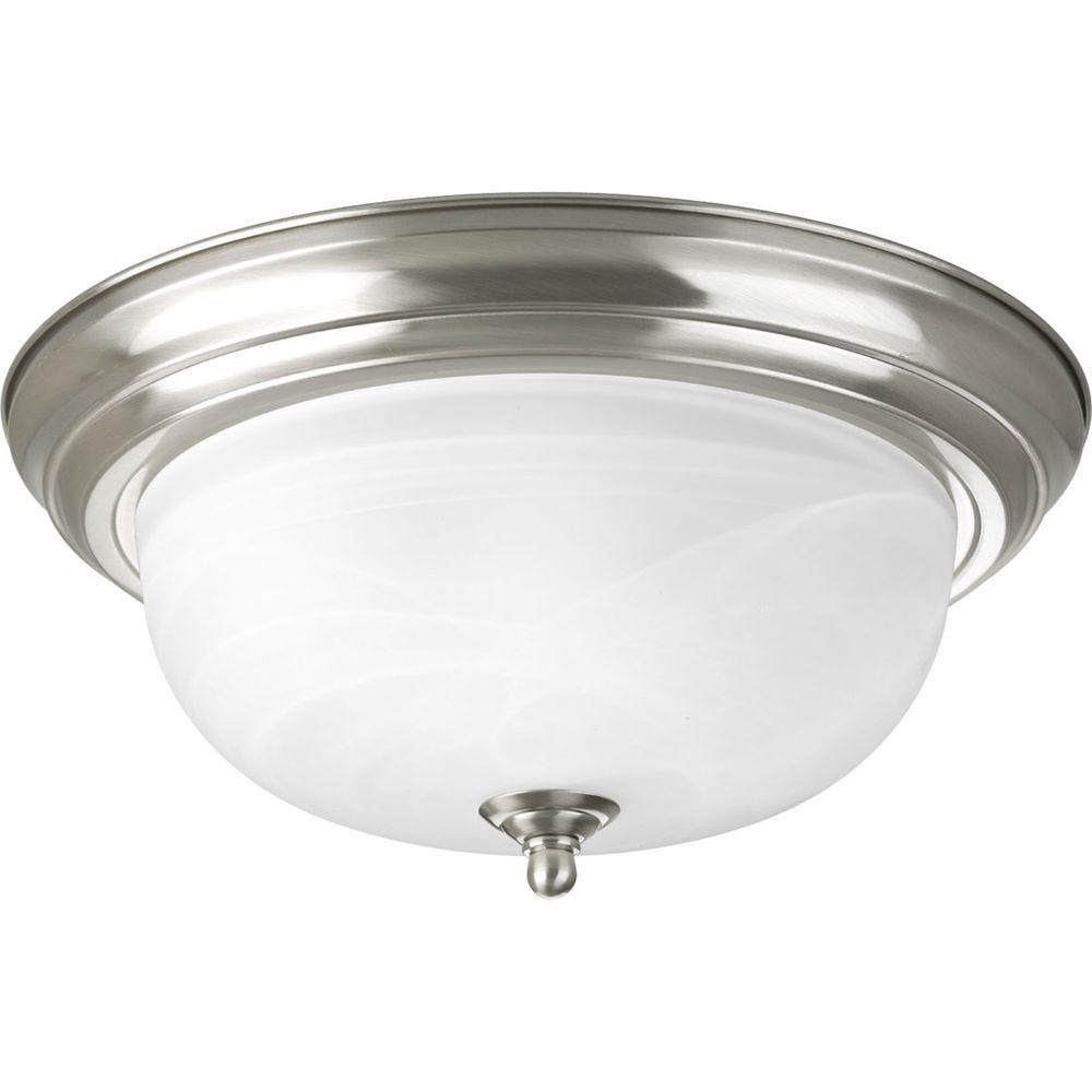 Progress Lighting 13 25 In 2 Light Brushed Nickel Flush Mount