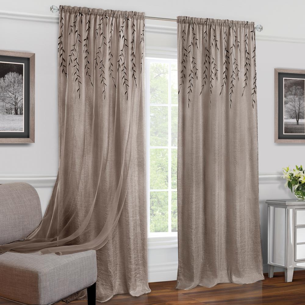Achim Willow Toffee Polyester Rod Pocket Curtain 42 In W X 84 Willow Toffee Polyester Rod Pocket Curtain 42 In W X 84 L