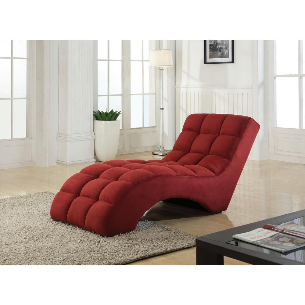 Red tufted Chaise Lounge Chair-SH012 - The Home Depot