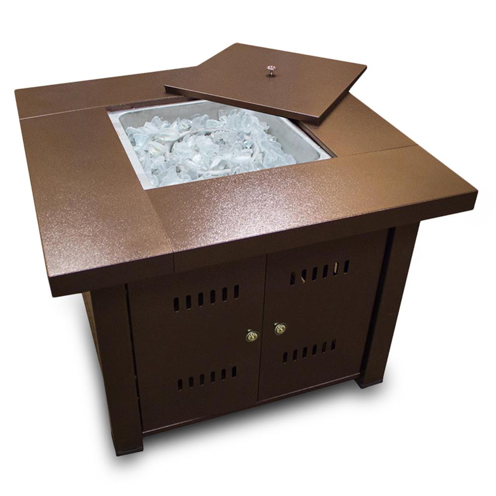 Xtremepowerus 38 In X 28 Square Aluminum Propane Fire Pit Az Square Aluminum Propane Fire Pit Az Style With Cover
