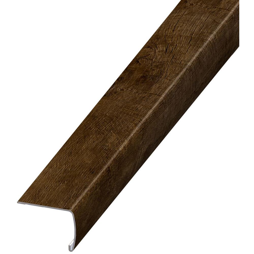 Home Decorators Collection Trail Oak Brown 7 Mm Thick X 2 In Wide X 94 In Length Coordinating Vinyl Stair Nose Molding Ve 60208 The Home Depot