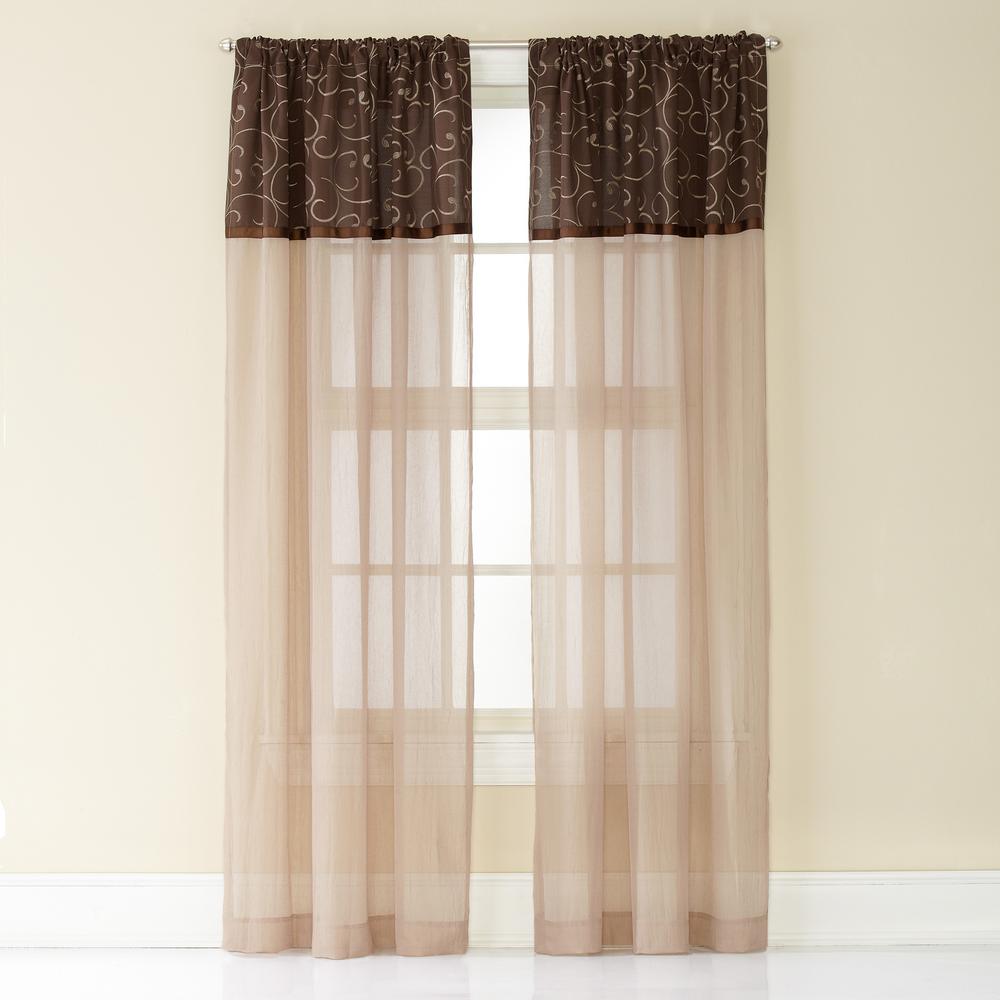 Beige Color Block Curtains Drapes Window Treatments The