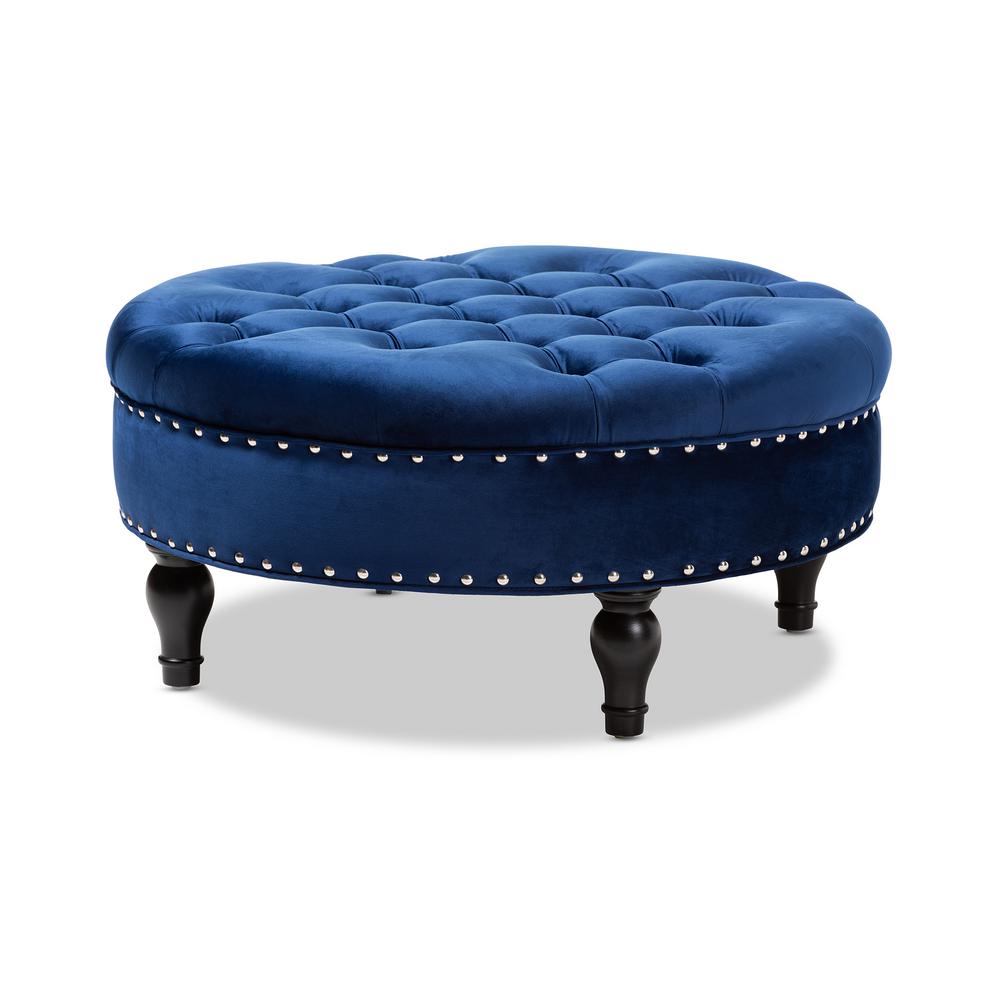 Baxton Studio Palfrey Royal Blue Ottoman1519361HD The Home Depot