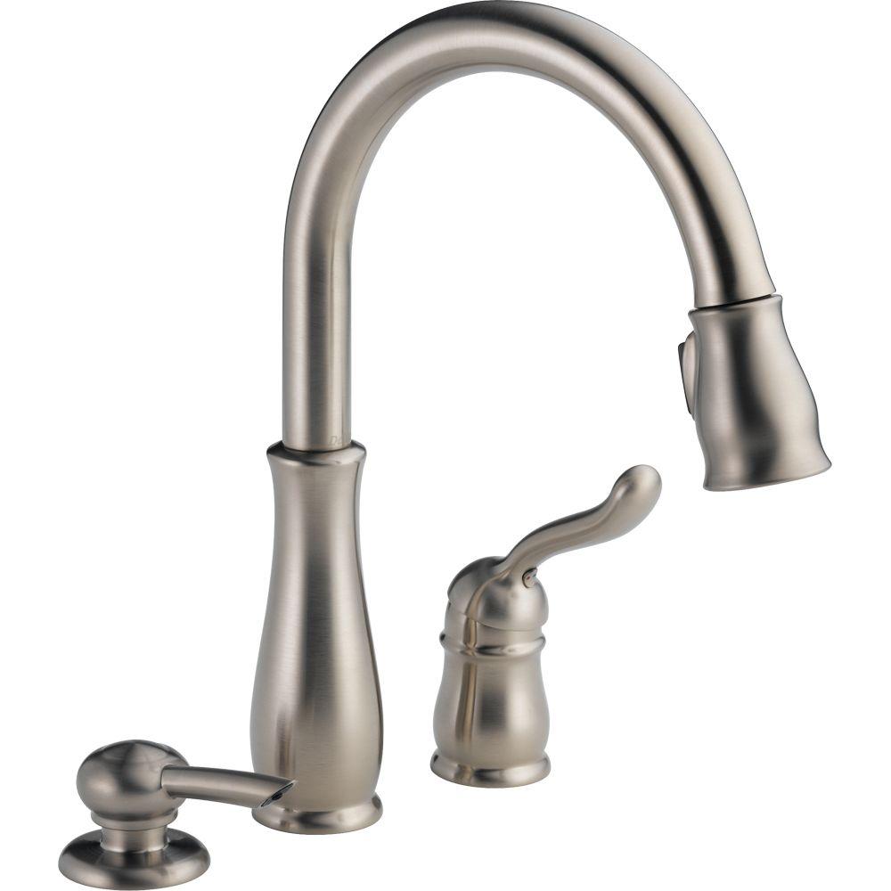 Delta Leland Single Handle Pull Down Sprayer Kitchen Faucet With