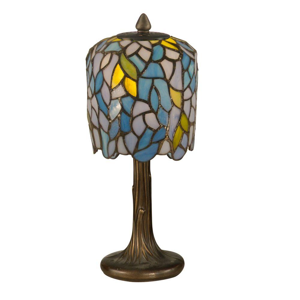 Dale 13 In Dark Antique Bronze Wisteria Art Glass Mini Lamp Dark Antique Bronze Wisteria Art Glass Mini Lamp