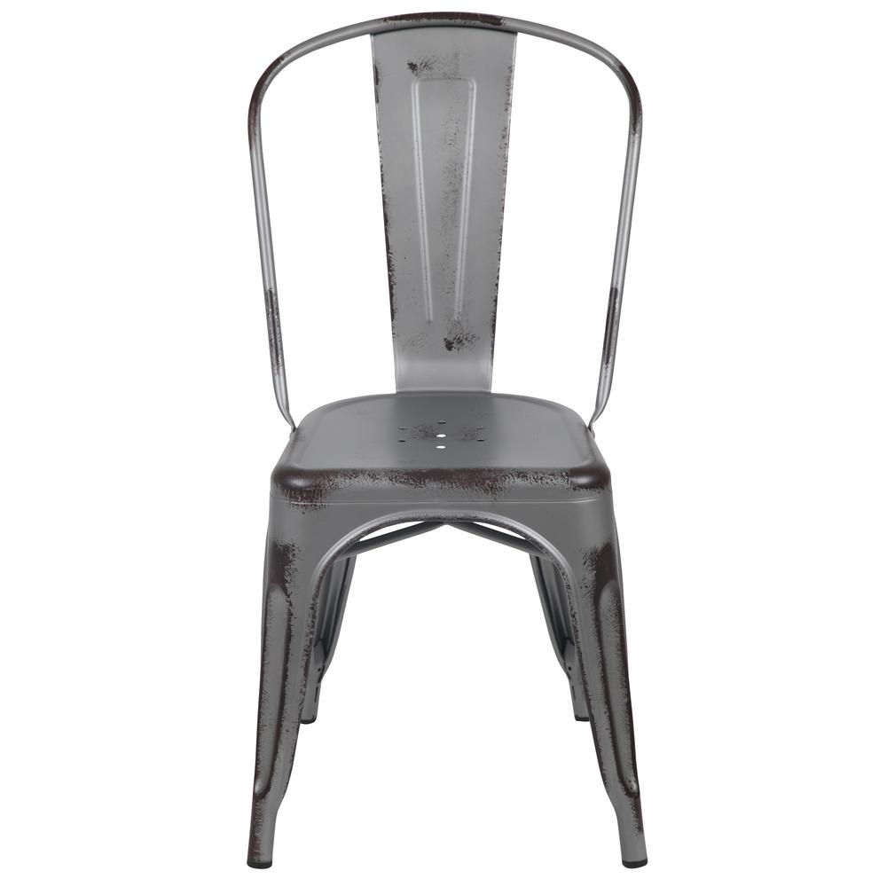Carnegy Avenue Stackable Metal Indoor Outdoor Dining Chair in Silver-CGA-ET-433326-SI-HD - The 