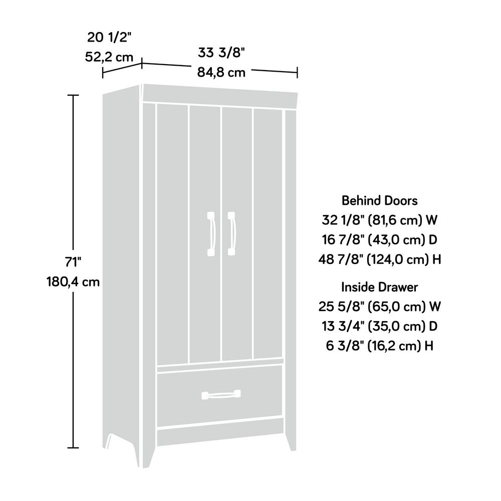 Sauder Adept Craftsman Oak Wardrobe Storage Cabinet 424141 The