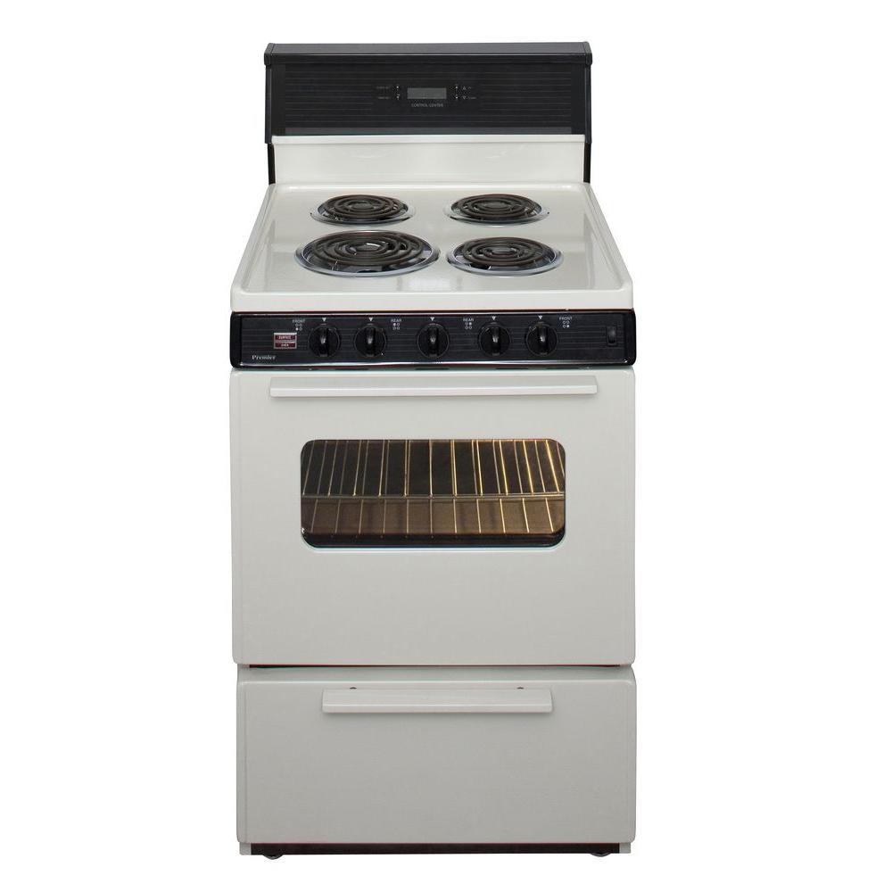 Premier 24 in. 2.97 cu. ft. Electric Range in Biscuit-ECK240TP - The