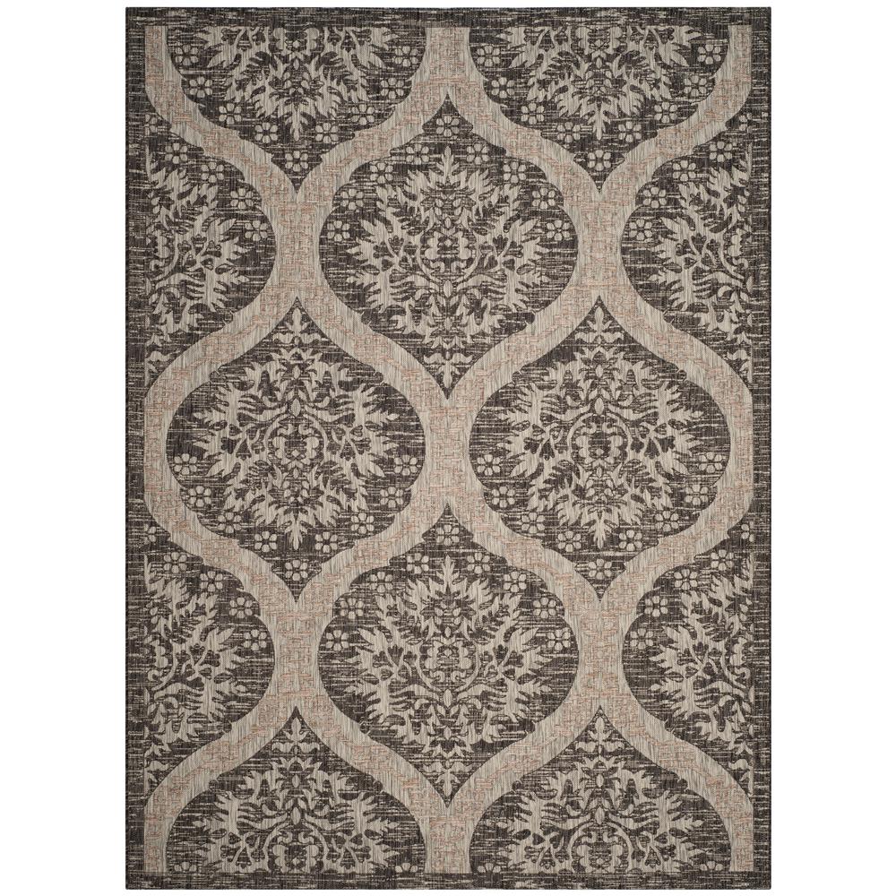 Safavieh Courtyard Gray/Black 5 ft. x 8 ft. Indoor/Outdoor Area Rug