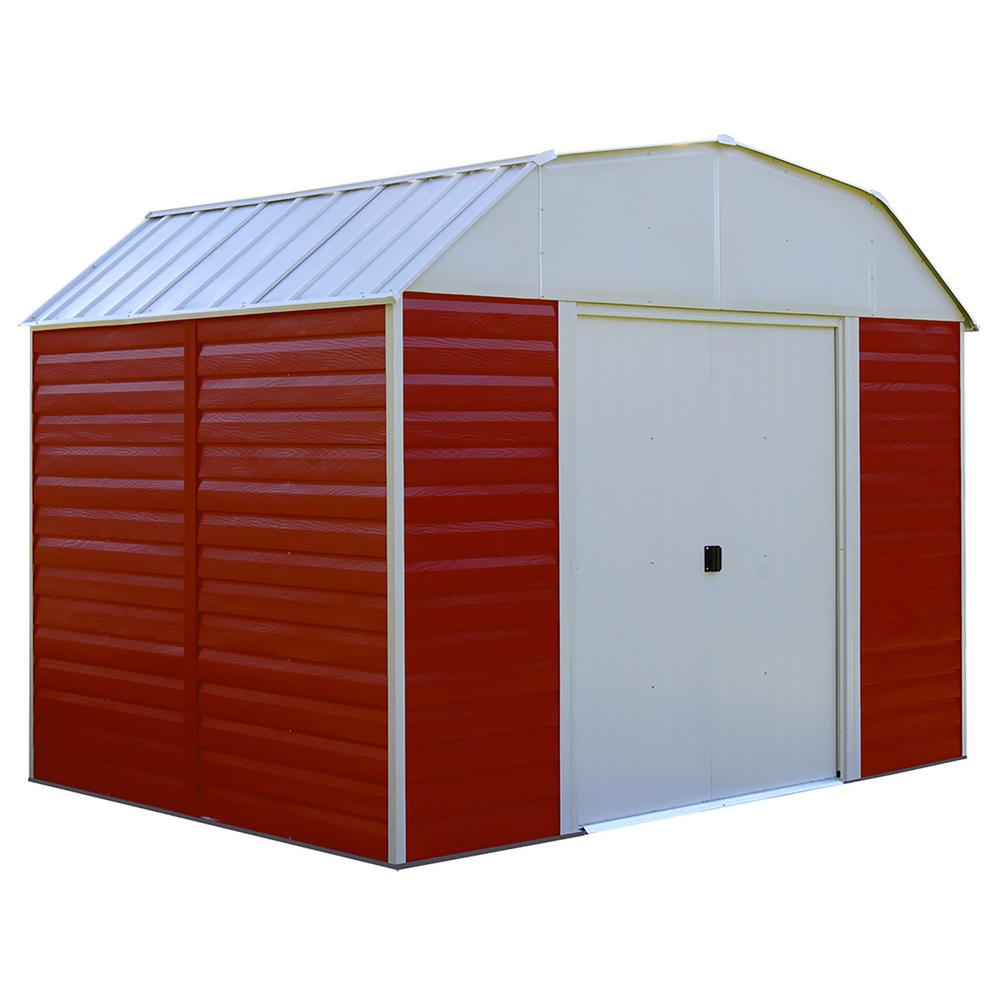 Arrow Red Barn 10 Ft W X 8 Ft D 2 Tone Galvanized Metal Storage