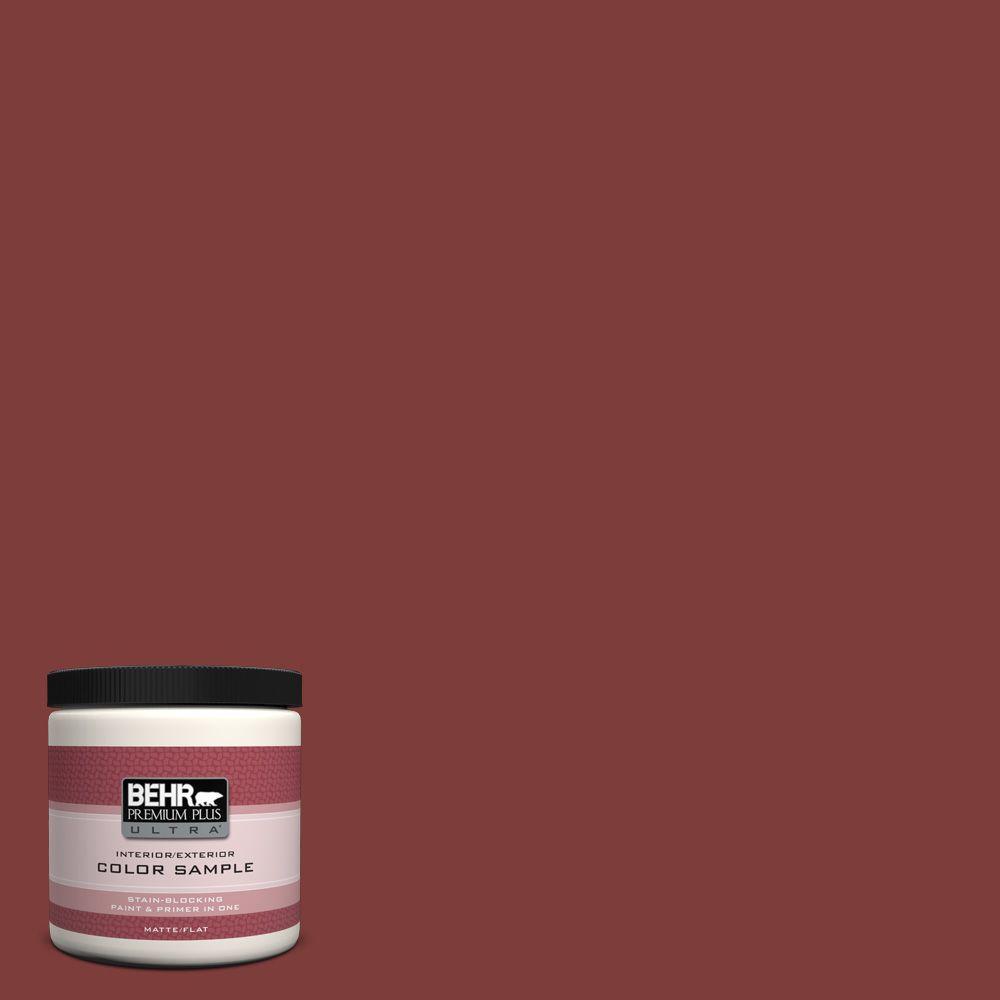 Behr Premium Plus Ultra 8 Oz Ul110 2 Raw Cinnabar Matte Interior Ul110 2 Raw Cinnabar Matte Interior Exterior Paint And Primer In One Sample