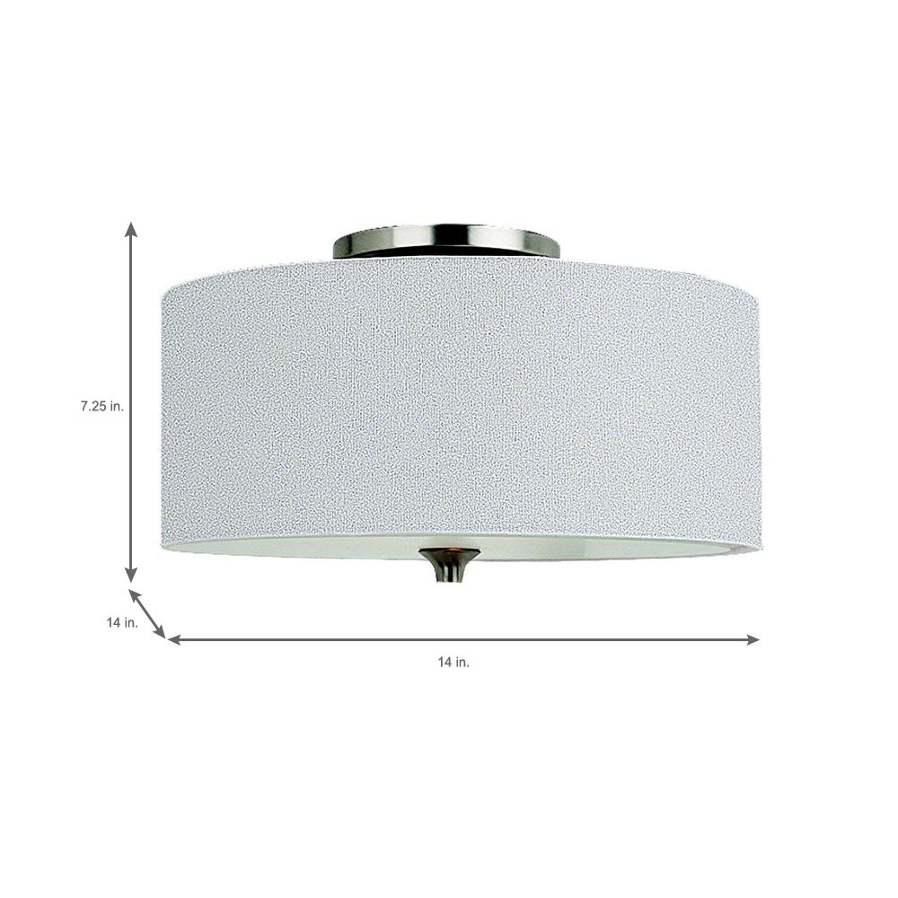 white linen drum shade