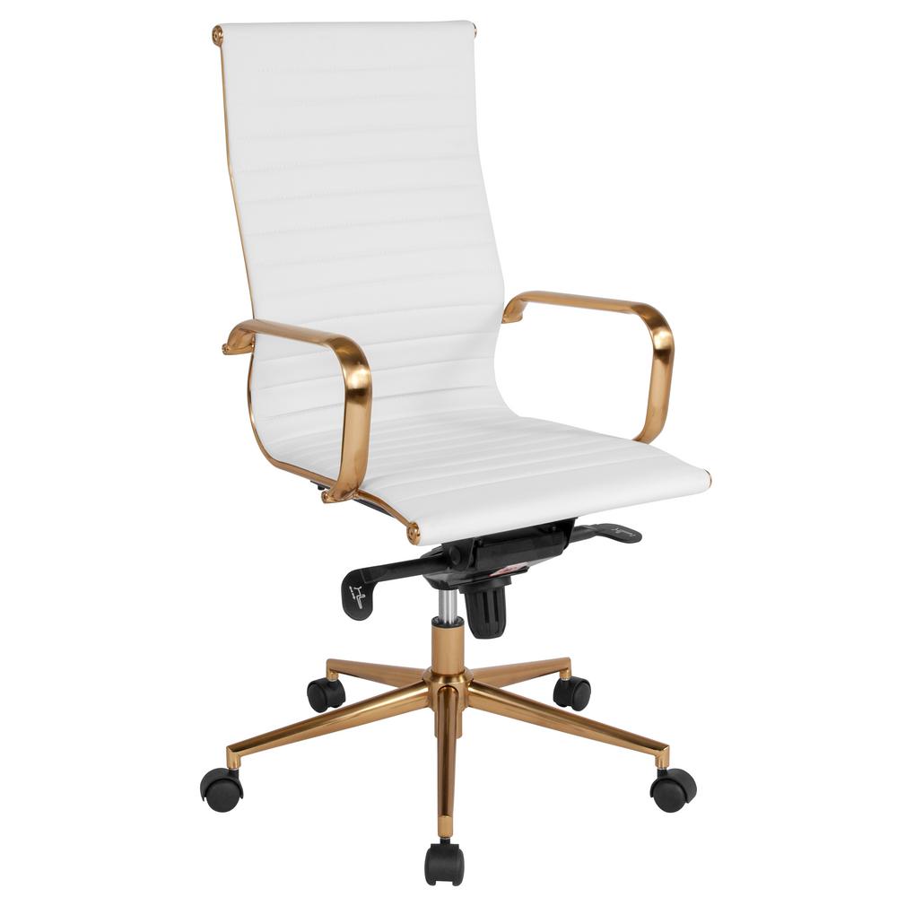 Flash Furniture White Leather Gold Frame Office Desk Chair Cga Bt Flash Furniture White Leather Gold Frame Office Desk Chair Cga Bt 239685 Wh Hd The Home Depot