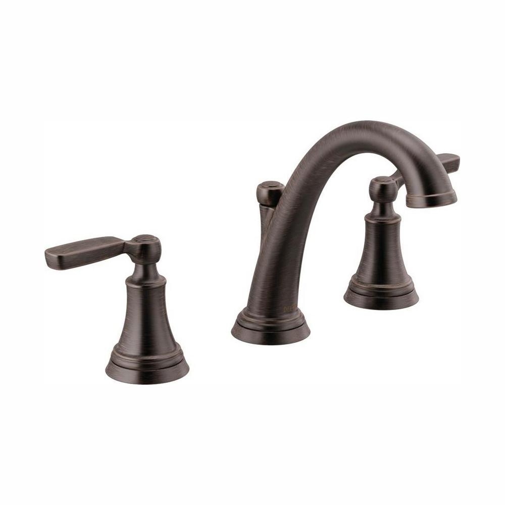 Delta Woodhurst 8 in. Widespread 2-Handle Bathroom Faucet in Venetian ...