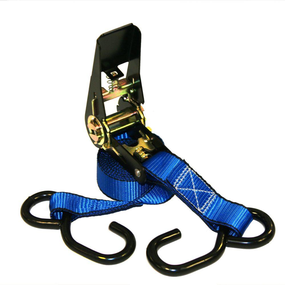 Mann Ratchet Tie Downs Straps 6-Pack with S-hooks 1-Inch x 15-Feet 500 Lbs Load Cap Camo 1500 Lb Break Strength