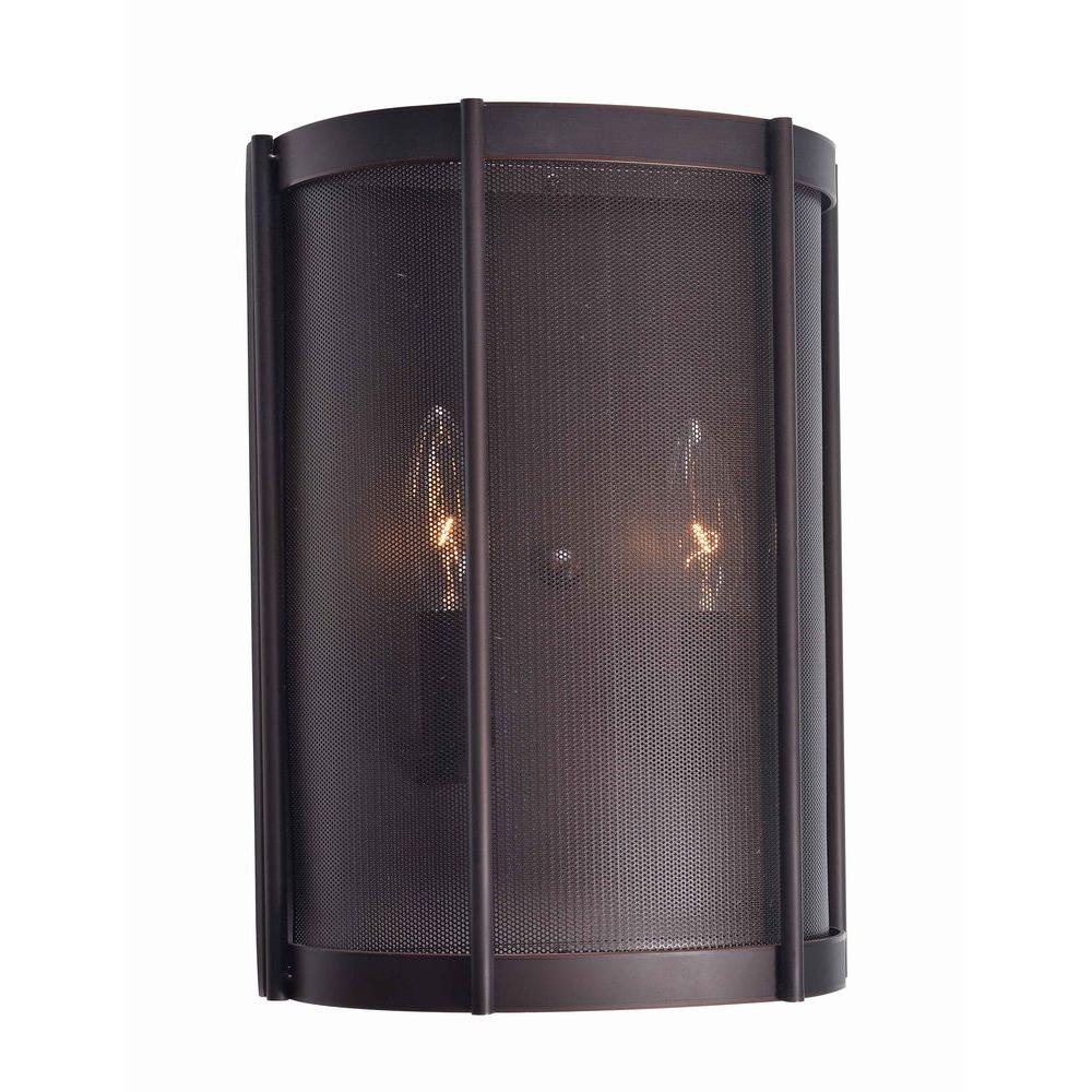 World Imports Xena Collection 2 Light Euro Bronze Indoor Wall Sconce