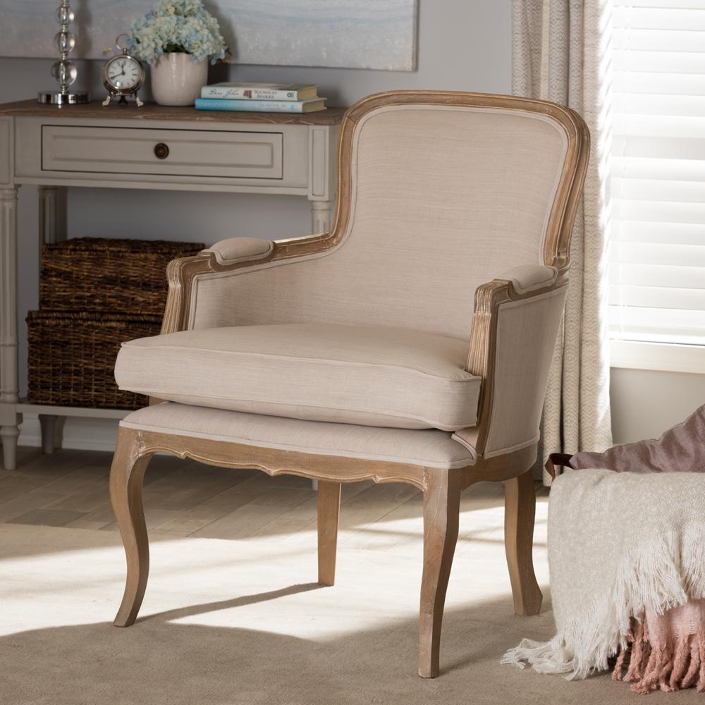 Baxton Studio Charlotte Dark Brown Faux Leather Upholstered Accent