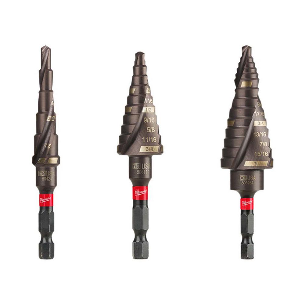 Step Drill Bit >> Milwaukee Titanium Shockwave Impact Duty Step Bit Kit 3 Piece Step Drill Bit >> Milwaukee Titanium Shockwave Impact Duty Step Bit Kit 3 Piece