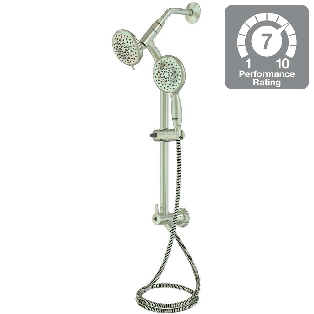 Glacier Bay 5 Spray Hand Shower And Head Combo Kit In Brush Glacier Bay 5 Spray Hand Shower And Head Combo Kit In Brush Nickel