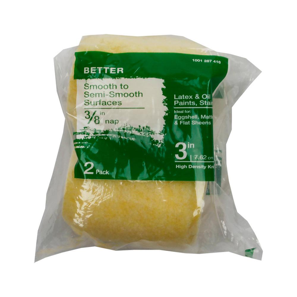 3 in. x 3/8 in. HighDensity Polyester Knit Paint Roller Cover (2Pack