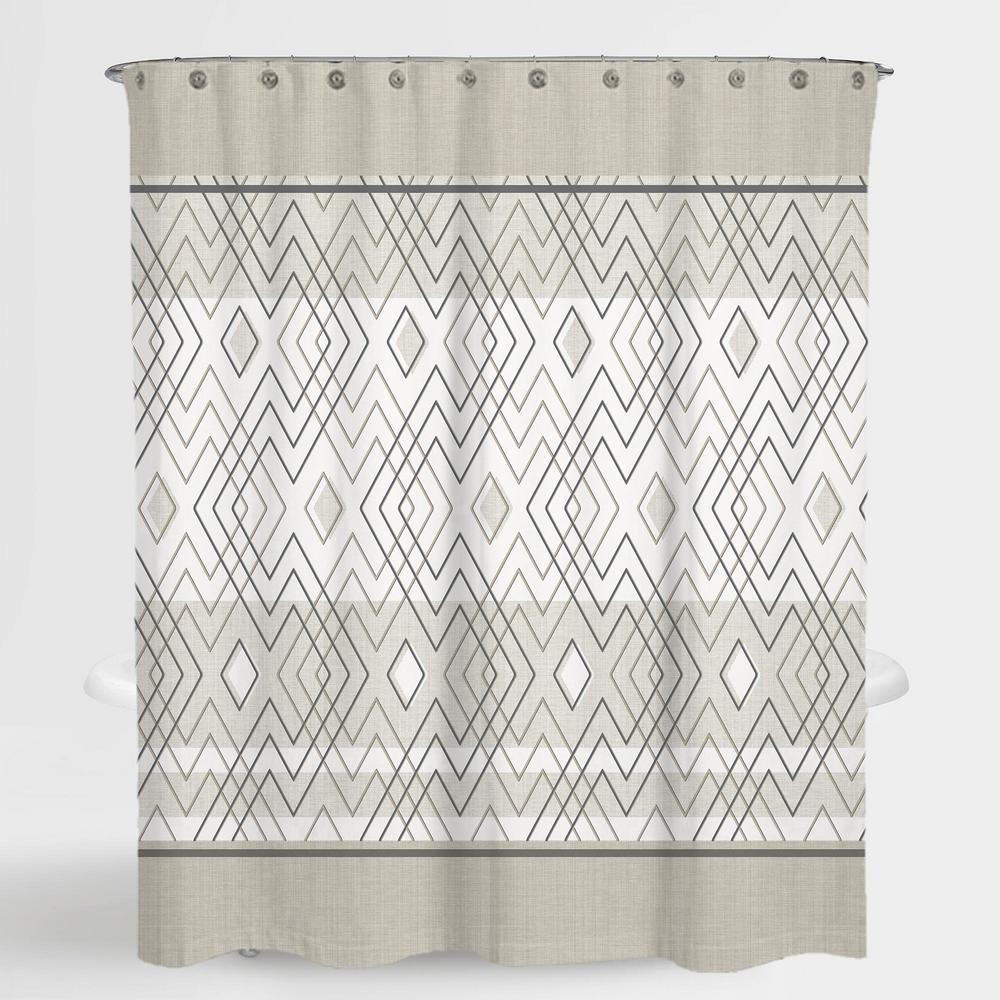 A1 Home Collections 72 In X 72 In Geometric Beige Grey Rosland
