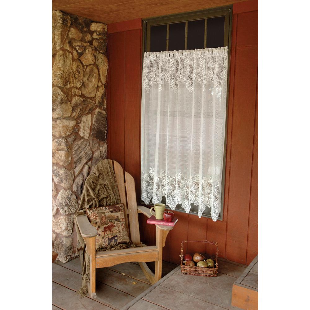Heritage Lace Semi Opaque Woodland 63 In L Polyester Valance In White 6260w 6063 The Home Depot