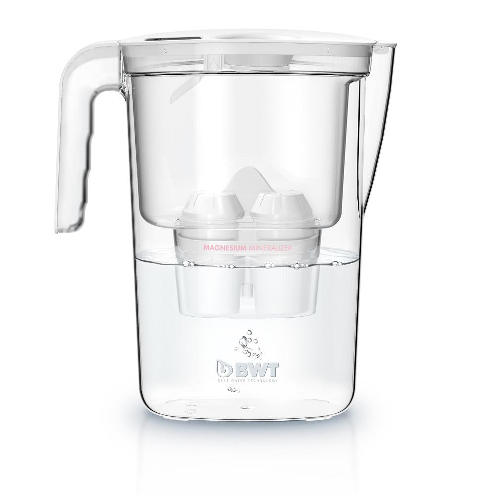BWT 6 Cup Mg2+ Water Filter Pitcher Vida White with Timer