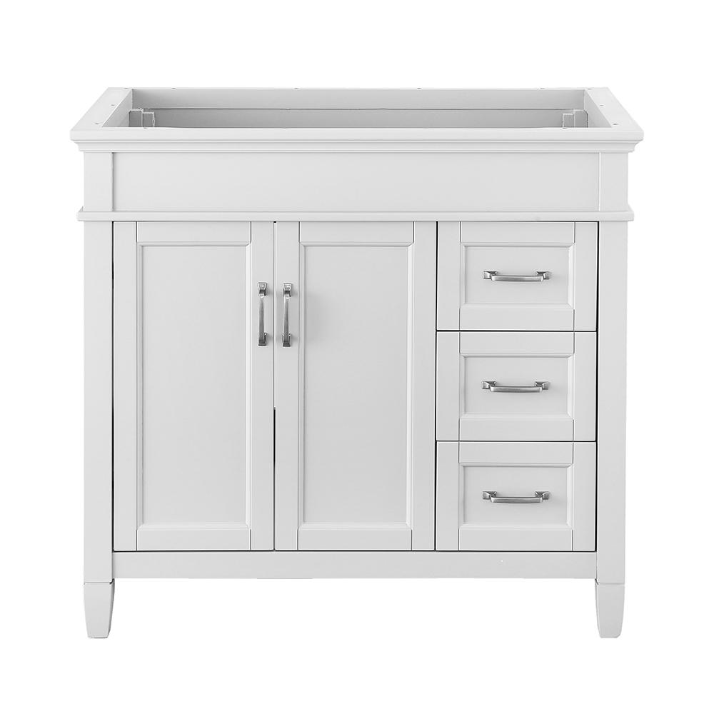 D Vanity Cabinet In White Aswa3621dr, Home Depot Bathroom Vanity 36