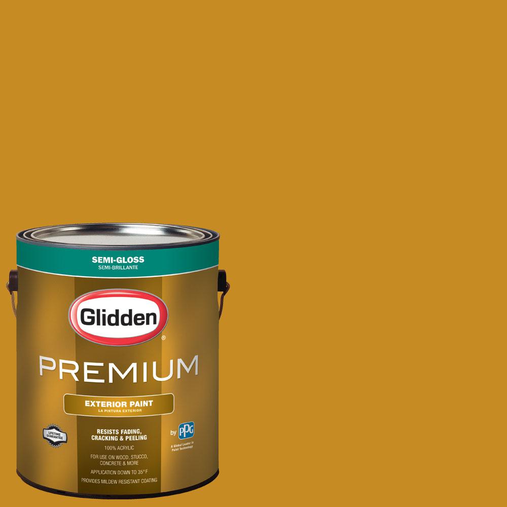 Glidden Premium 1 gal. NHL022A Ottawa Senators Gold SemiGloss Exterior PaintNHL022ASG01PX