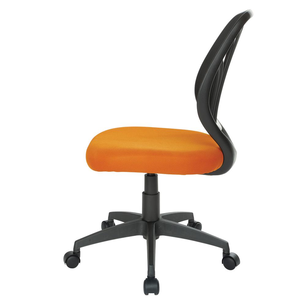 Office Star Products Orange Mesh Screen Back Armless Task Chair