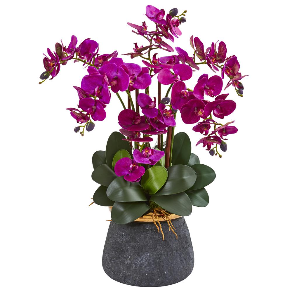 Nearly Natural Phalaenopsis Orchid and Twig Artificial Arrangement in