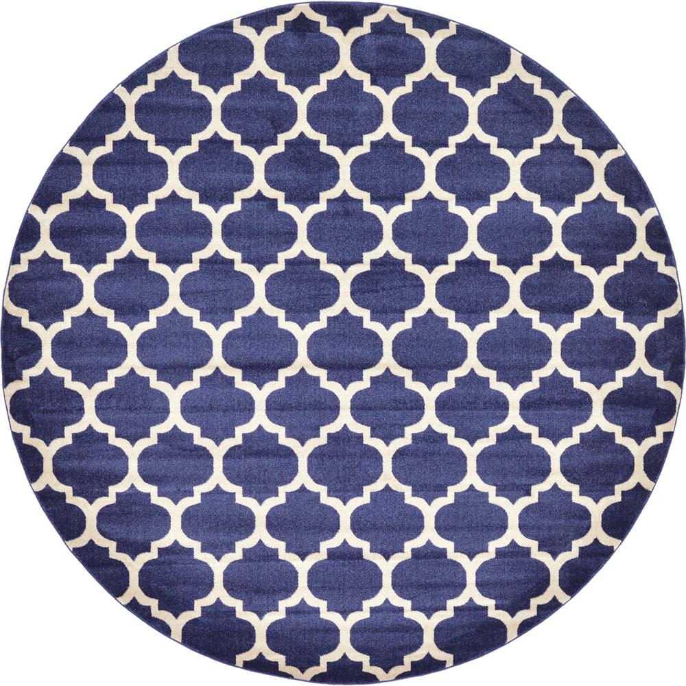 Unique Loom Chateau Dark Blue 4' x 4' Round Rug3135974 The Home Depot