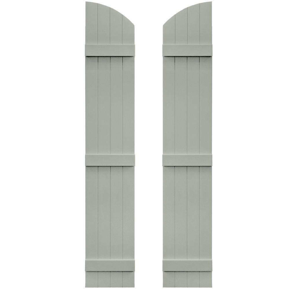Builders Edge 14 in. x 81 in. BoardNBatten Shutters Pair, 4 Boards