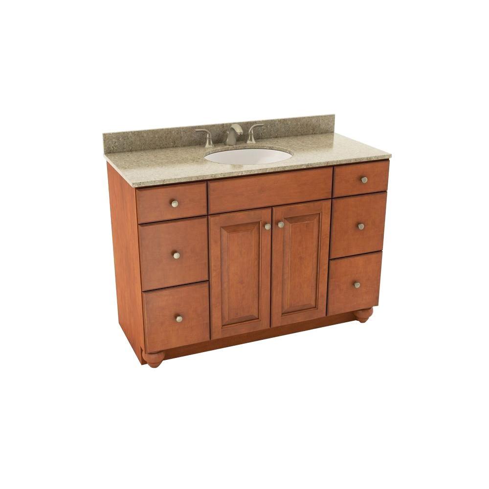 American Woodmark Charlottesville 49 in. Vanity in Cognac with