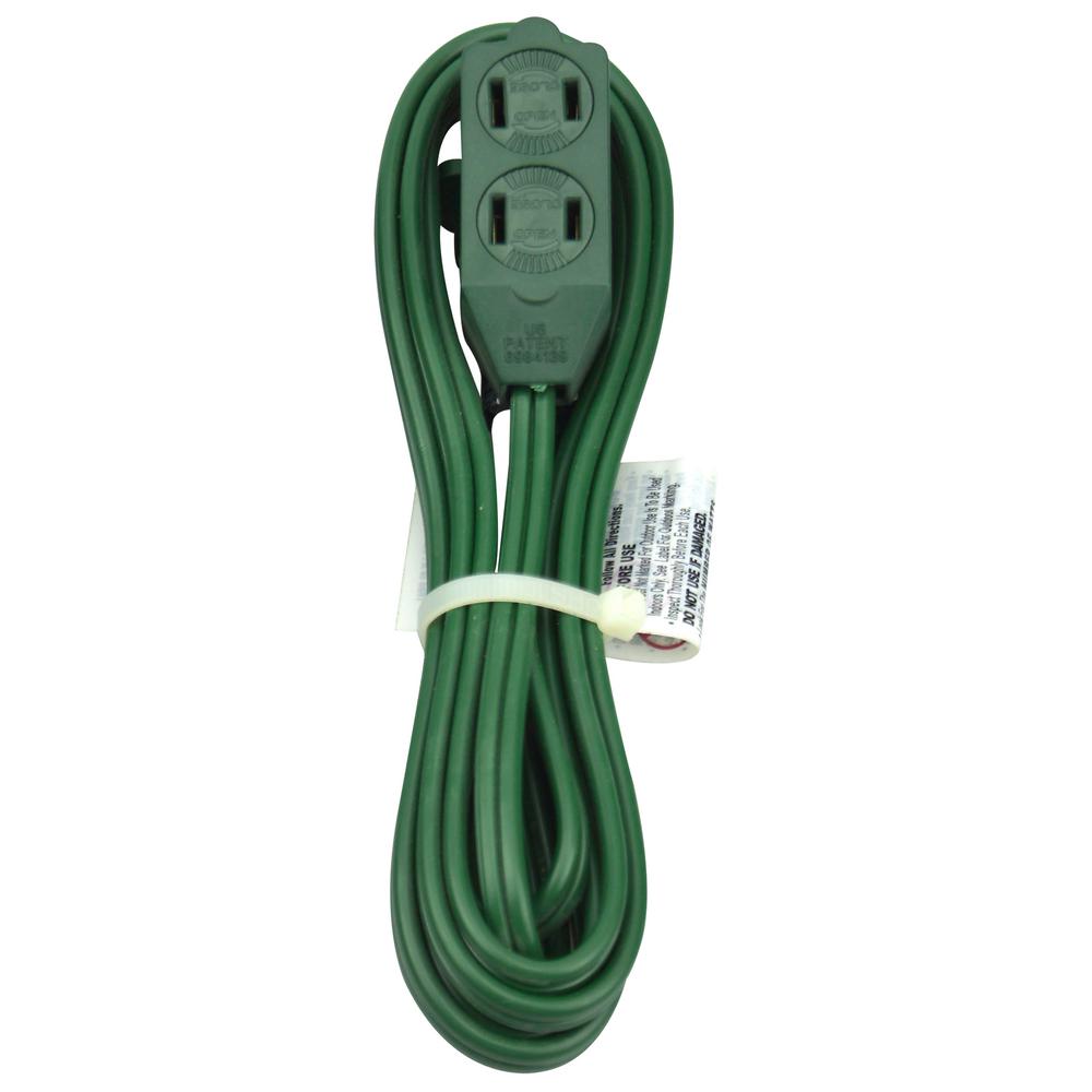 HDX 12 ft. 16/2 Green Cube Tap Extension Cord-KAB-1/KAB-10F - The Home ...