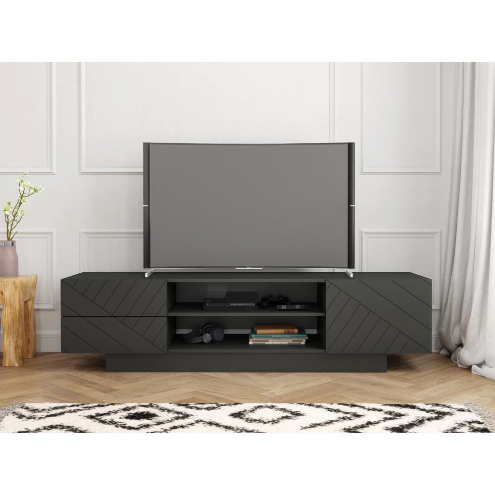 Megalak Finition Inc Galleri Charcoal Grey 72 In Tv Stand