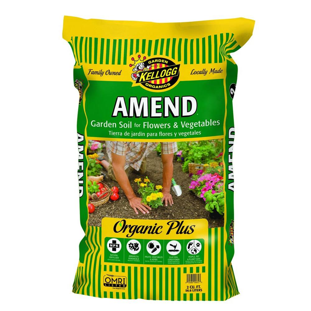 Kellogg Garden Organics 2 Cu Ft Amend Garden Soil For Flowers And Vegetables 672 The Home Depot