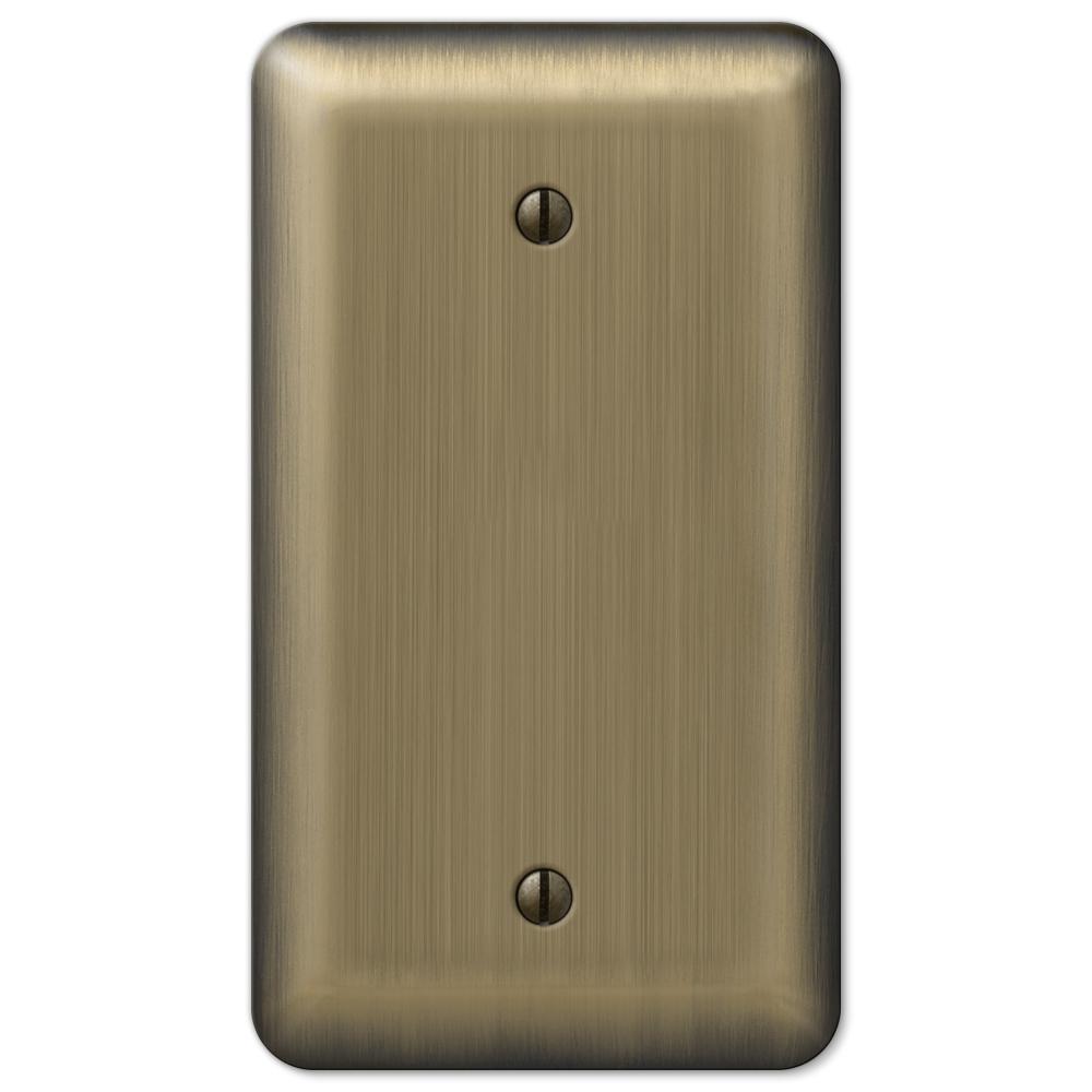 Amerelle Steel 1 Blank Wall Plate, Brushed Brass154B The Home Depot