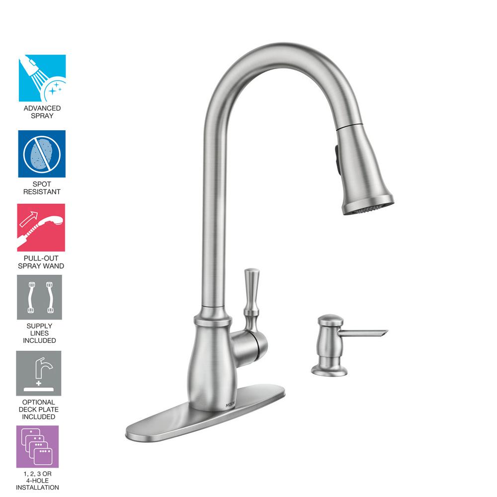 Moen Fieldstone Single Handle Pull Down Sprayer Kitchen Faucet