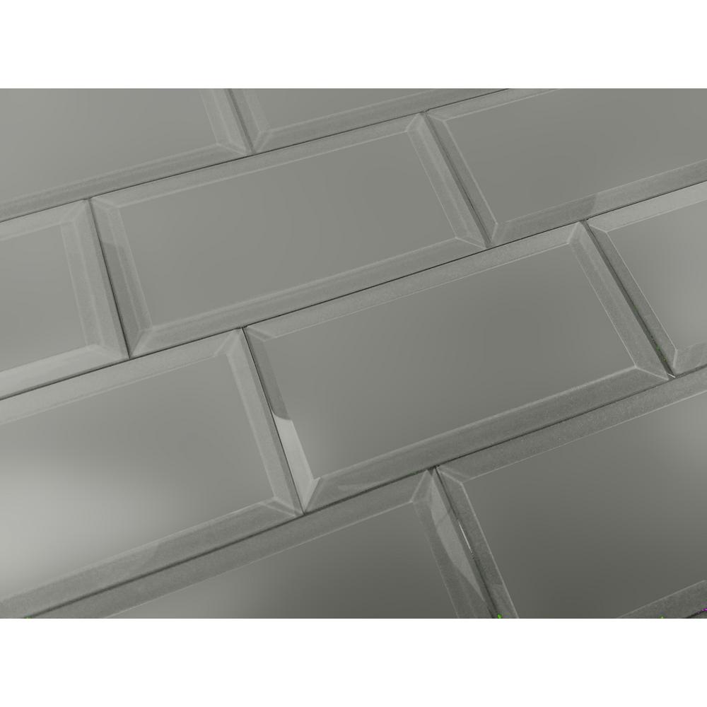 Abolos Frosted Elegance Gray Subway 3 In X 6 In Matte Glass