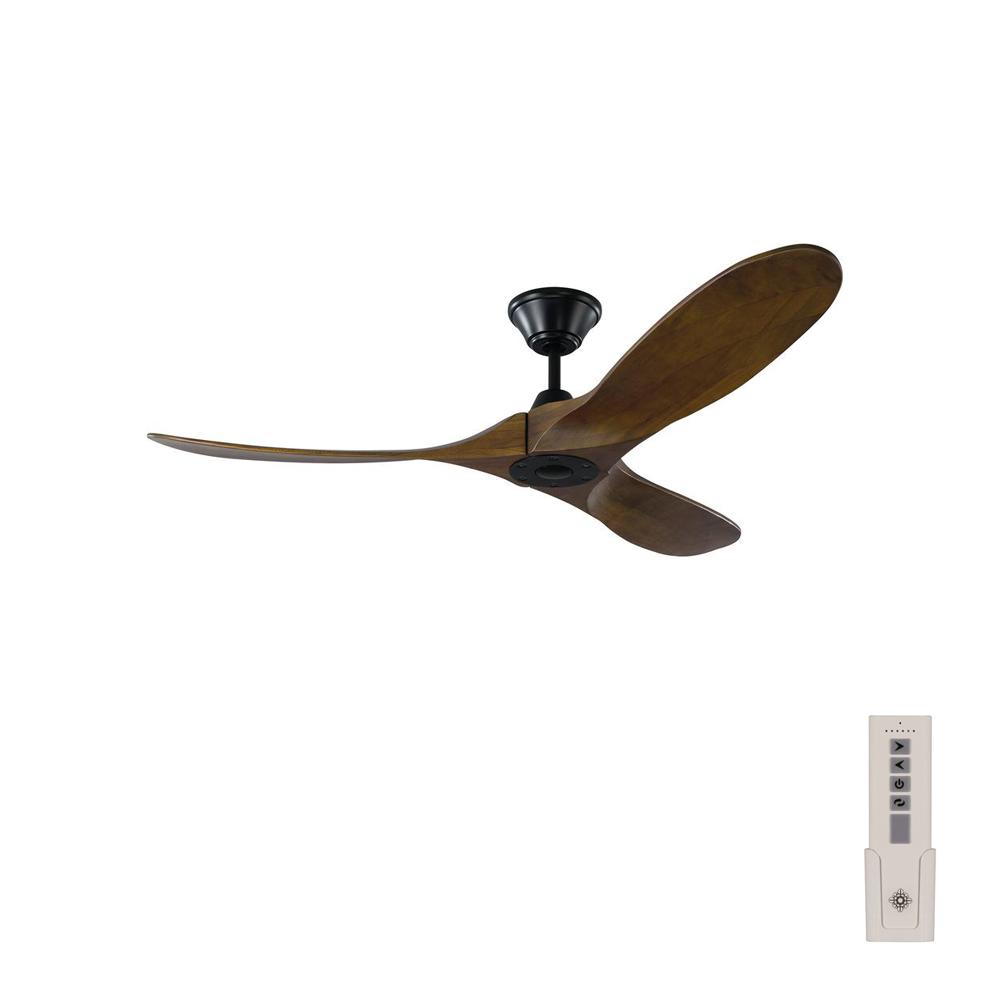 Monte Carlo Maverick Ii 52 In Indoor Outdoor Matte Black Ceiling Fan With Dark Walnut Blades And Remote Control