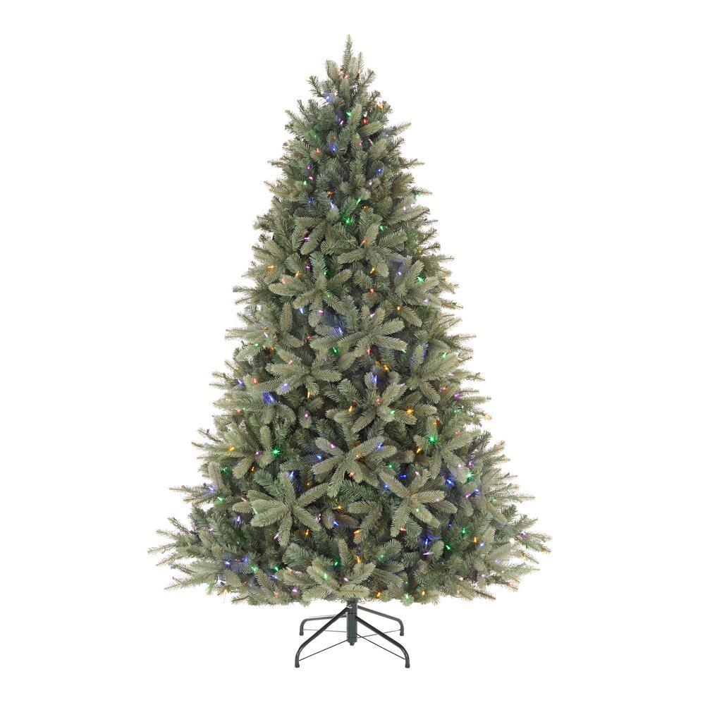 7.5 ft Asher Blue Spruce LED Pre-Lit Artificial Christmas Tree with 660 Color Changing Lights