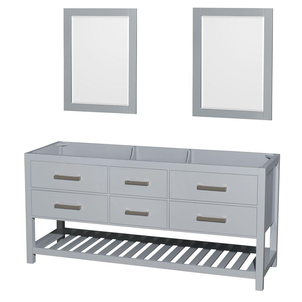 Wyndham Collection Natalie 72 In Vanity Cabinet With Mirrors In